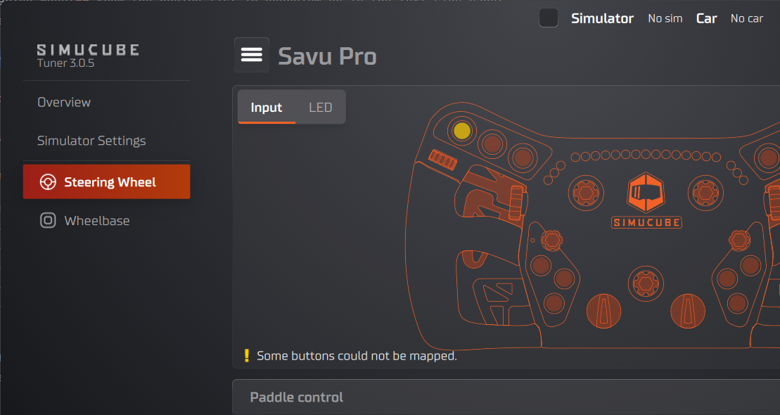 Unmapped button warning
