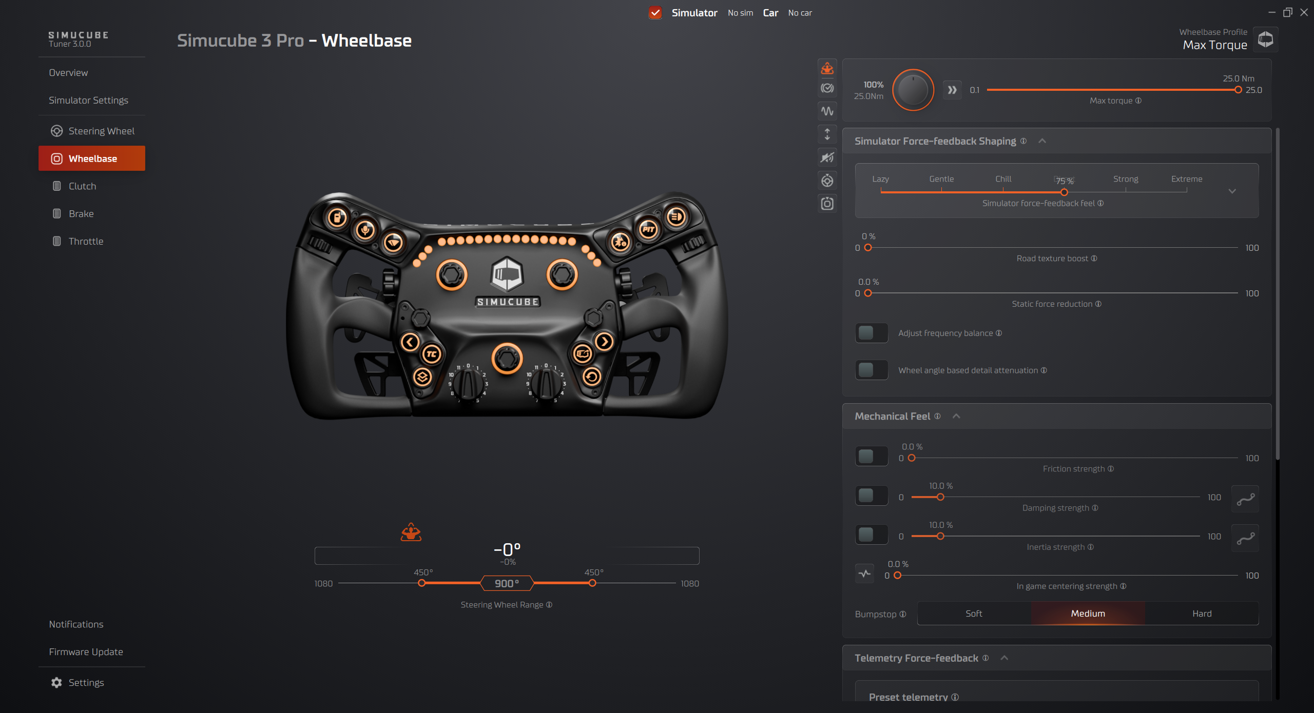 Simucube 3 Configuration View